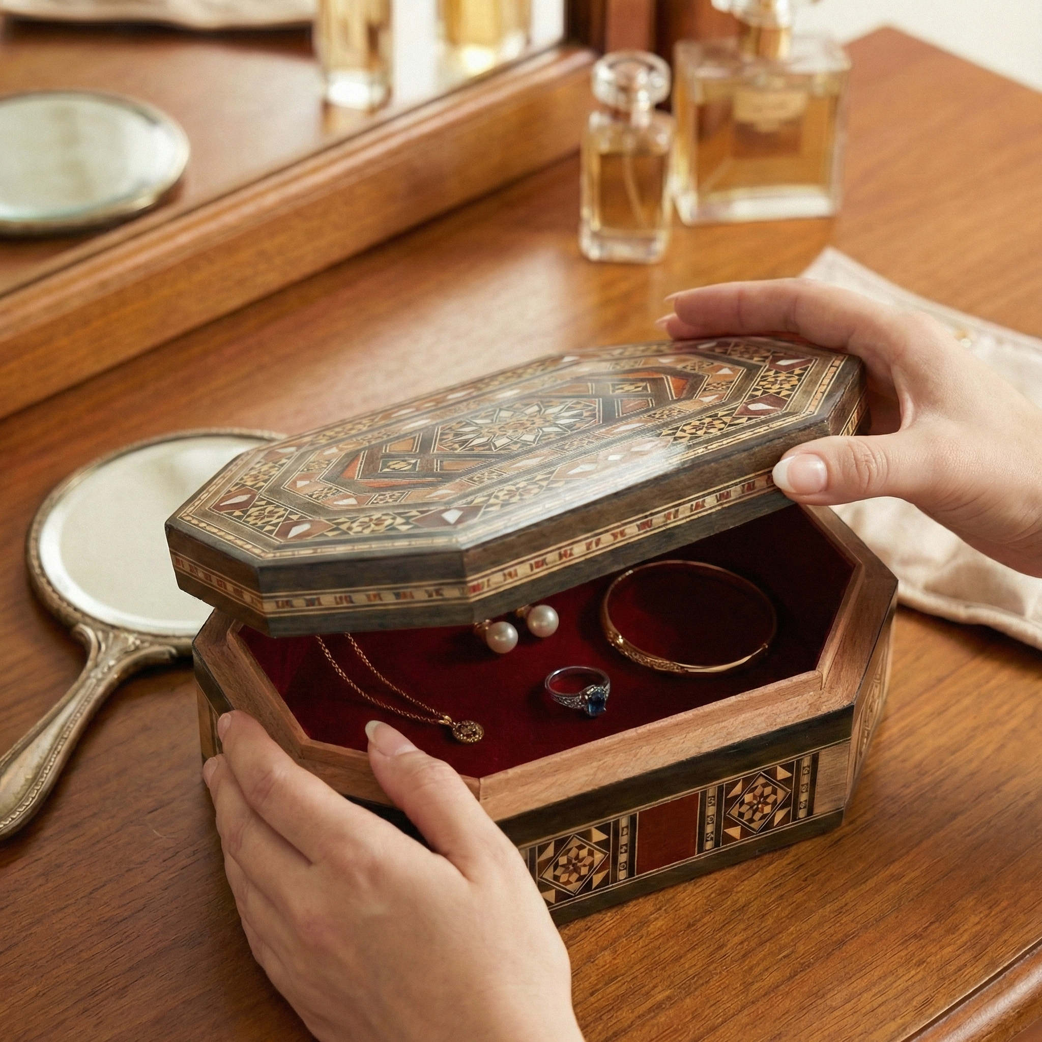 The Damascene Marquetry Jewellery Box