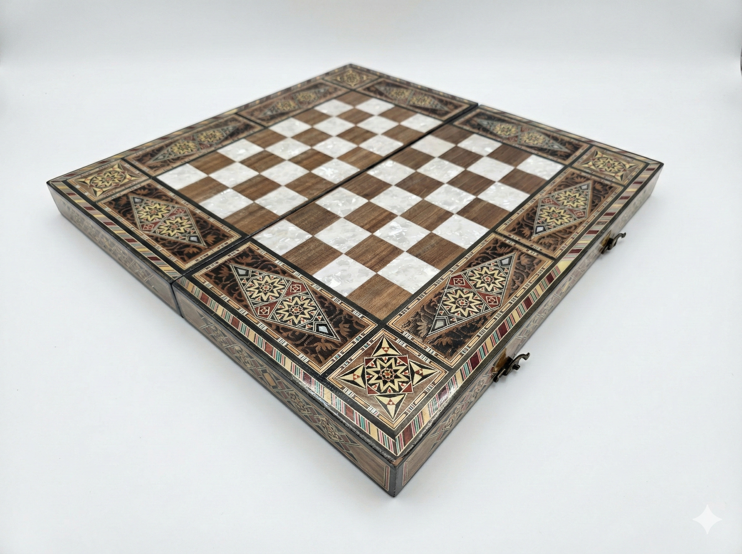 Handcrafted Damascene Backgammon & Chess Board