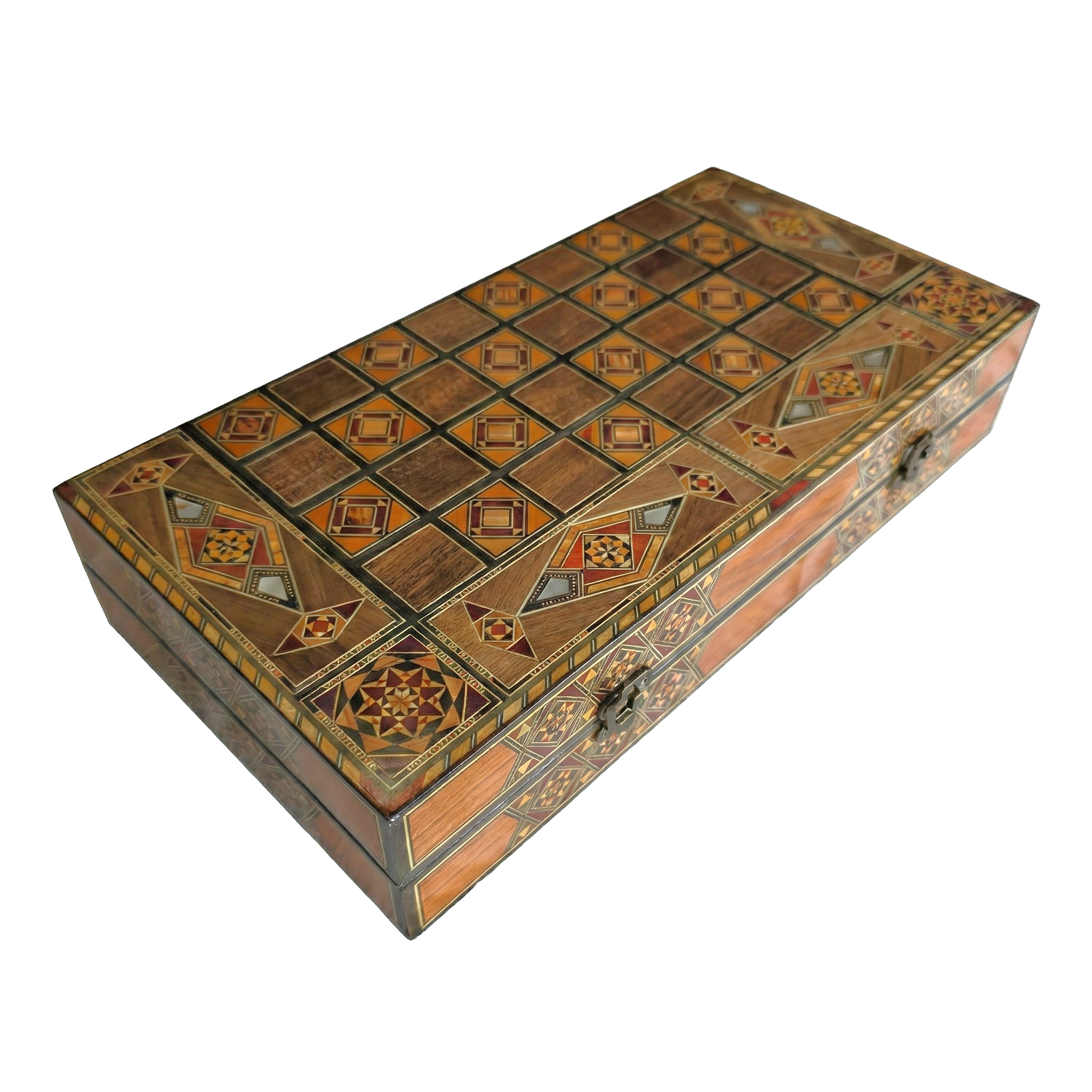 Handcrafted Damascene Backgammon & Chess Board (40cm)