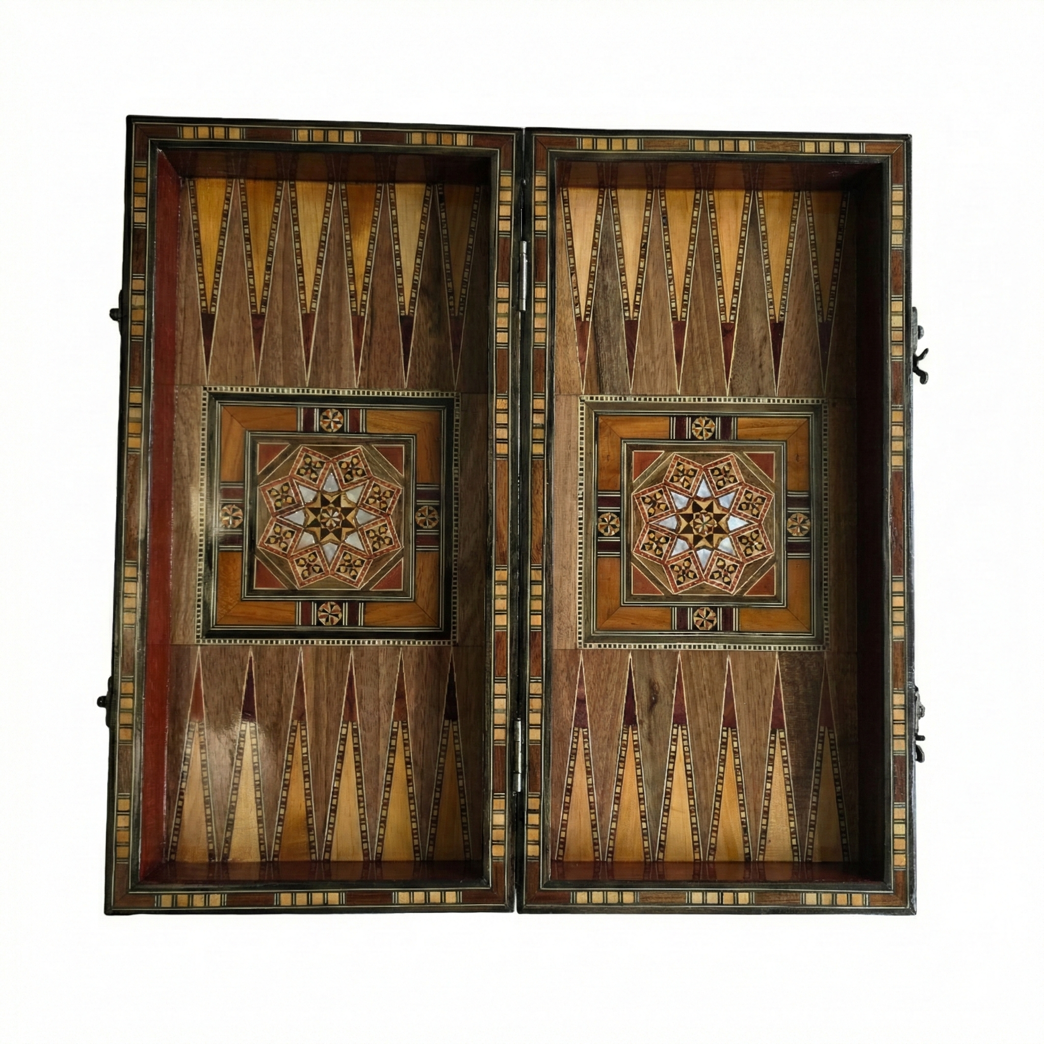 Handcrafted Damascene Backgammon & Chess Board (40cm)